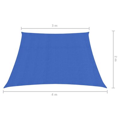 vidaXL Para-sol estilo vela 160 g/m² 3/4x2 m PEAD azul