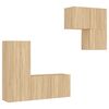 vidaXL 4 pcs m&oacute;veis de parede p/ TV derivados madeira carvalho sonoma