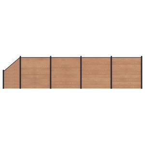 vidaXL Painel de Cerca 5 pcs WPC e Alum&iacute;nio Castanho