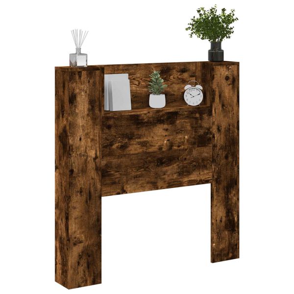 vidaXL Cabeceira com cabeceira Carvalho Defumado 100 x 16,5 x 103,5 cm