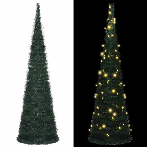 vidaXL &Aacute;rvore de Natal with LED String Lights Verde 150 x 150 cm PVC