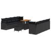 vidaXL Conjunto de Sof&aacute; de Jardim 11 unid. Preto vime PE