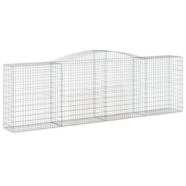 vidaXL Cestos gabi&atilde;o arqueados 15 pcs 400x50x120/140 ferro galvanizado