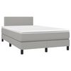 vidaXL Cama box spring c/ colch&atilde;o e LED 120x190 cm tecido cinza-claro
