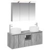 vidaXL Conjunto de Arm&aacute;rios para Banheiro 4 unid. Sonoma cinzento