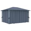 vidaXL Gazebo com cortina 400 x 300 cm alum&iacute;nio antracite