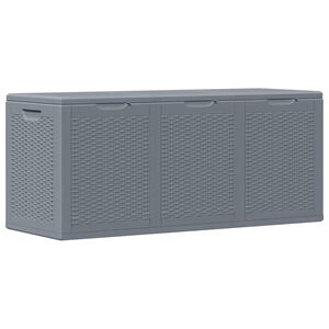 vidaXL Caixa de arruma&ccedil;&atilde;o para jardim 270 L vime PP cinzento