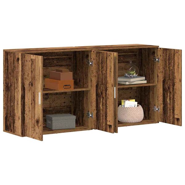 vidaXL Buffet 2 pcs Madeira antiga 79 x 38 x 80 cm Madeira processada