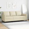 vidaXL Sof&aacute; de 3 lugares 180 cm couro artificial cor creme