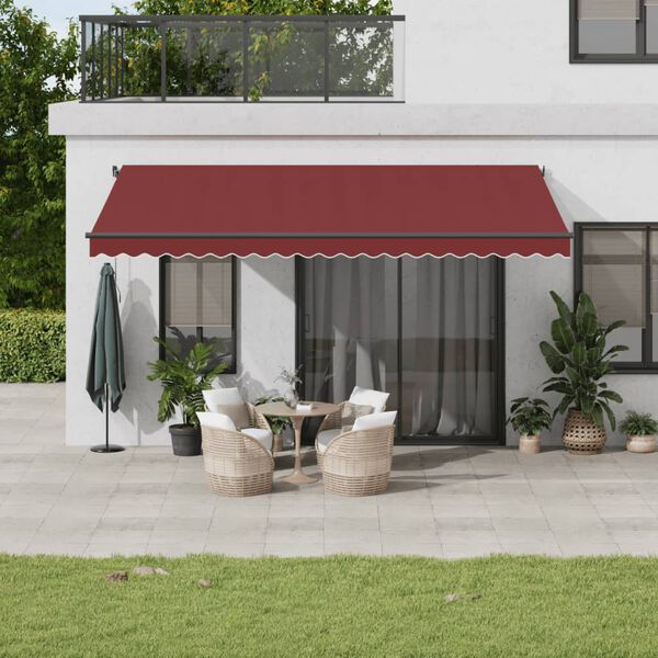 vidaXL Toldo retr&aacute;til autom&aacute;tico com luzes LED 500x350 cm bord&ocirc;