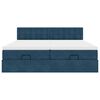 vidaXL Estrutura cama otomana colch&otilde;es 180x200 cm veludo azul escuro