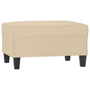 vidaXL Apoio de p&eacute;s 70x55x41 cm tecido de microfibra cor creme