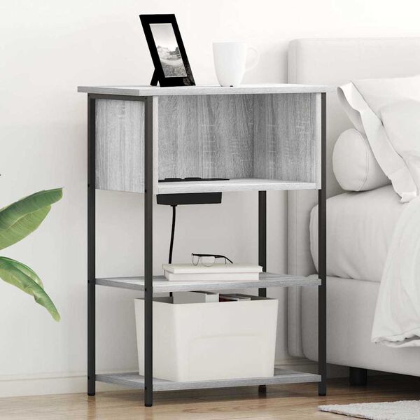 vidaXL Arm&aacute;rio de Cabeceira Cinza Sonoma 55 x 31 x 76 cm