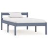 vidaXL Estrutura de cama 100x200 cm madeira pinho maci&ccedil;o cinzento