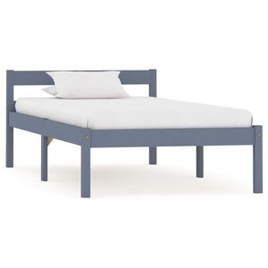 vidaXL Estrutura de cama 100x200 cm madeira pinho maci&ccedil;o cinzento