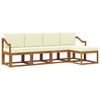 vidaXL Conjunto de Sof&aacute;s para Exterior 5 pcs Natural e Creme