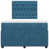 vidaXL Cama boxspring com colchão 120x190 cm veludo azul