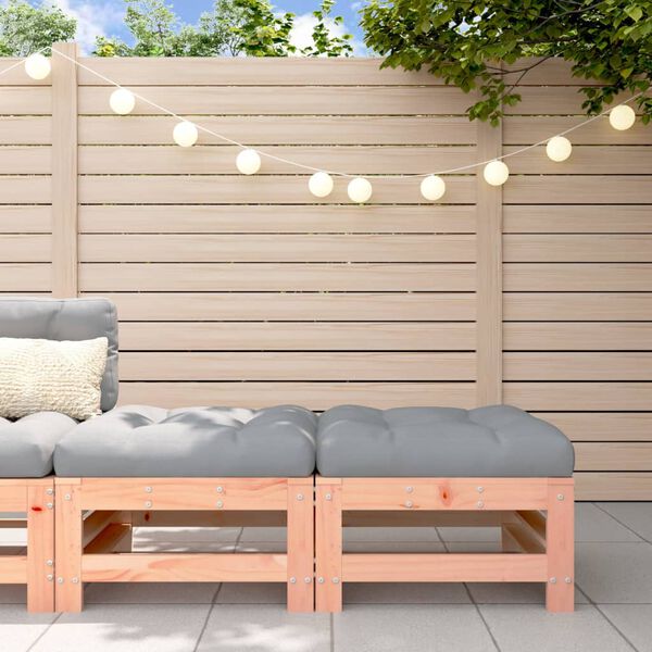 vidaXL Apoios de p&eacute;s jardim c/ almofad&otilde;es 2pcs madeira douglas maci&ccedil;a