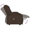 vidaXL Poltrona massagens 2 lug. reclin. sup. copo couro art. castanho