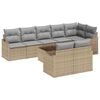 vidaXL Conjunto de Sof&aacute; de Jardim 9 unid. Bege vime PE