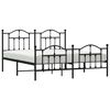 vidaXL Estrutura de cama com cabeceira e p&eacute;s 183x213 cm metal preto