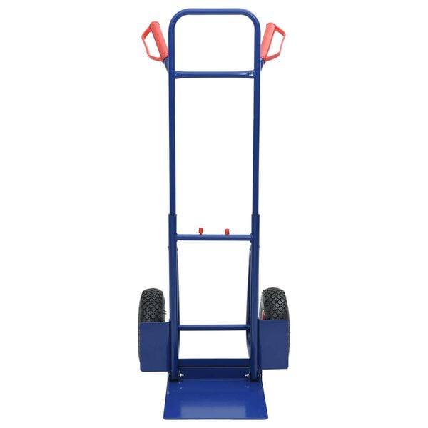 vidaXL Carrinho de Mão Azul e Vermelho 49,5 x 53 x 114 cm Aço