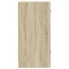 vidaXL Arm&aacute;rio de apoio c/ portas vidro 35x37x75,5 cm carvalho sonoma