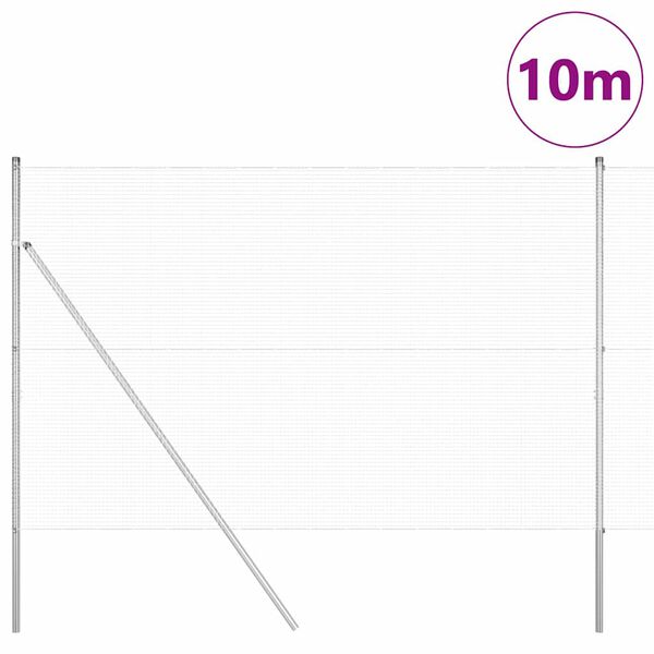 vidaXL Poste de Cerca Prateado 10 x 1,5 m (malha de 16 x 16 mm) A&ccedil;o