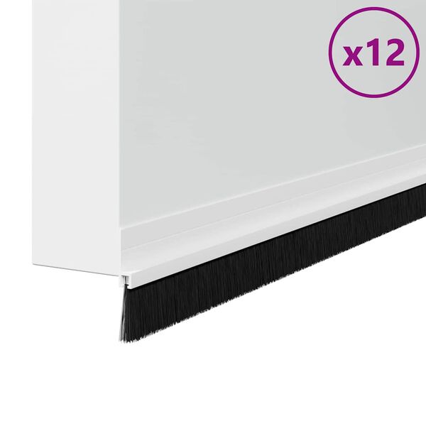 vidaXL Selos de Escovas para Porta Auto-adesivos 12 pcs Branco 100 cm