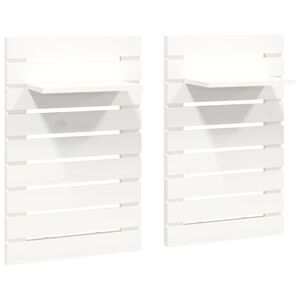 vidaXL Prateleiras de montagem na parede 2 pcs pinho maci&ccedil;o branco