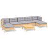 vidaXL 8 pcs conjunto lounge de jardim c/ almofad&otilde;es cinzentos pinho