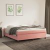 vidaXL Cama com molas/colch&atilde;o 160x200 cm veludo rosa