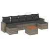 vidaXL 8 pcs conjunto sof&aacute;s de jardim c/ almofad&otilde;es vime PE cinzento
