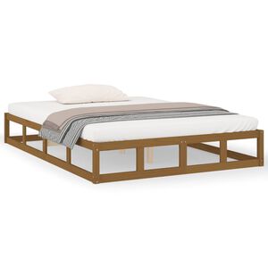 vidaXL Estrutura cama pequena de casal 120x190 cm madeira castanho-mel