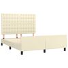 vidaXL Estrutura de cama c/ cabeceira couro artificial 140x190cm creme