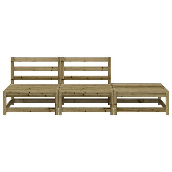 vidaXL Sofá sem braços p/ jardim c/ apoio de pés pinho impregnado