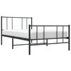 vidaXL Estrutura de cama com cabeceira e p&eacute;s 107x203 cm metal preto