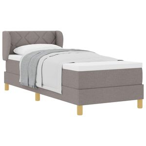 vidaXL Cama Box com colch&atilde;o Cinzento-acastanhado 80 x 200 cm tecido