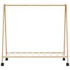 vidaXL Cabide com prateleiras e rodas 106x34x106,5 cm bambu