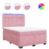 vidaXL Cama com molas/colch&atilde;o 140x190 cm veludo rosa