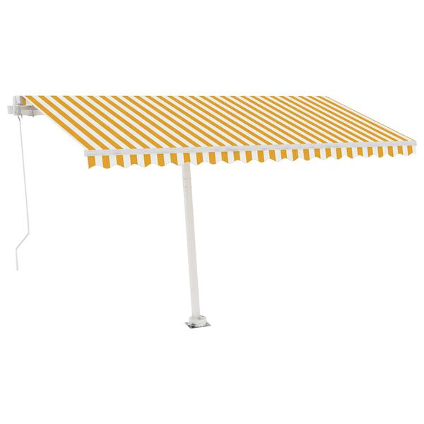 vidaXL Toldo retrátil manual independente 400x300 cm amarelo e branco