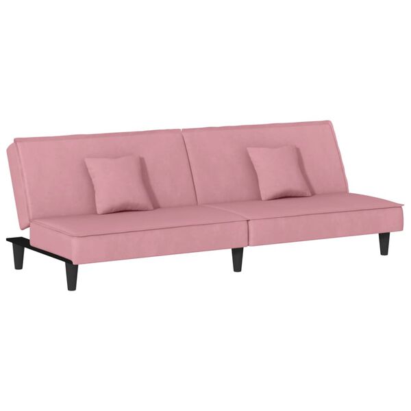 vidaXL Sofá-cama veludo rosa