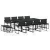 vidaXL 13 pcs conj. de jantar p/ jardim c/ almofad&otilde;es textilene preto