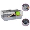 vidaXL Gaiola p/ hamster 80x45x34 cm polipropileno e metal cinzento