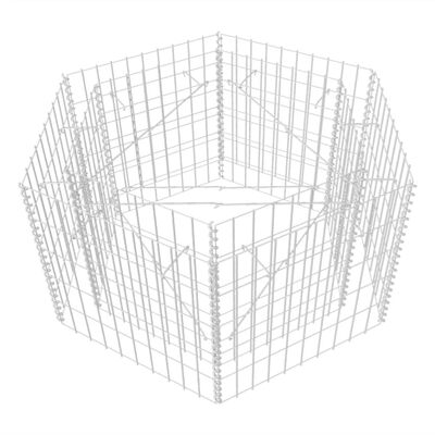 vidaXL Canteiro elevado/cesto gabião hexagonal 100x90x50 cm