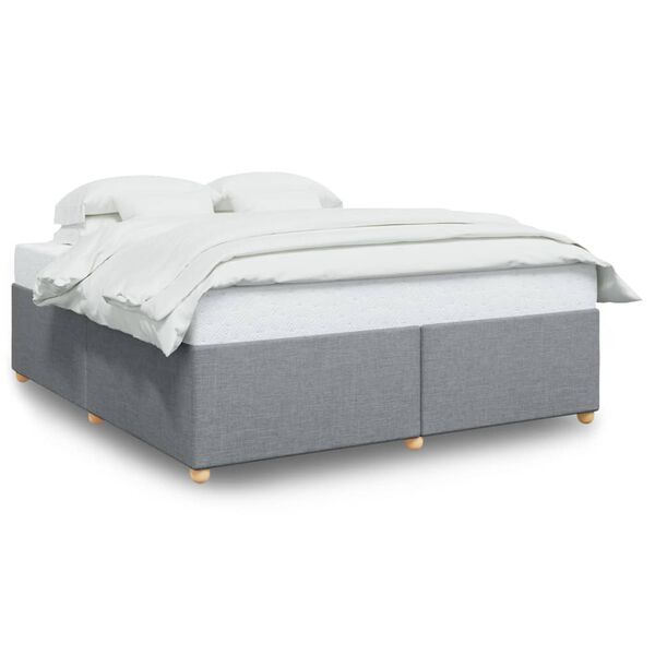 vidaXL Estrutura de cama sem colch&atilde;o 200x200 cm tecido cinzento-claro