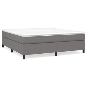 vidaXL Estrutura de cama com molas 160x200 cm tecido cinzento-escuro
