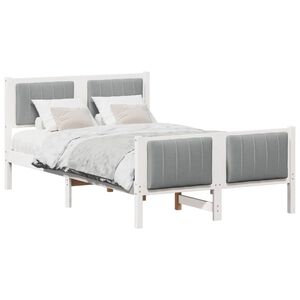 vidaXL Estrutura da cama Branco e cinza claro 120 x 190 cm