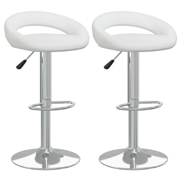 vidaXL Bancos de bar 2 pcs couro artificial branco