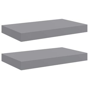 vidaXL Prateleiras de parede suspensas 2 pcs 40x23,5x3,8cm MDF cinza
